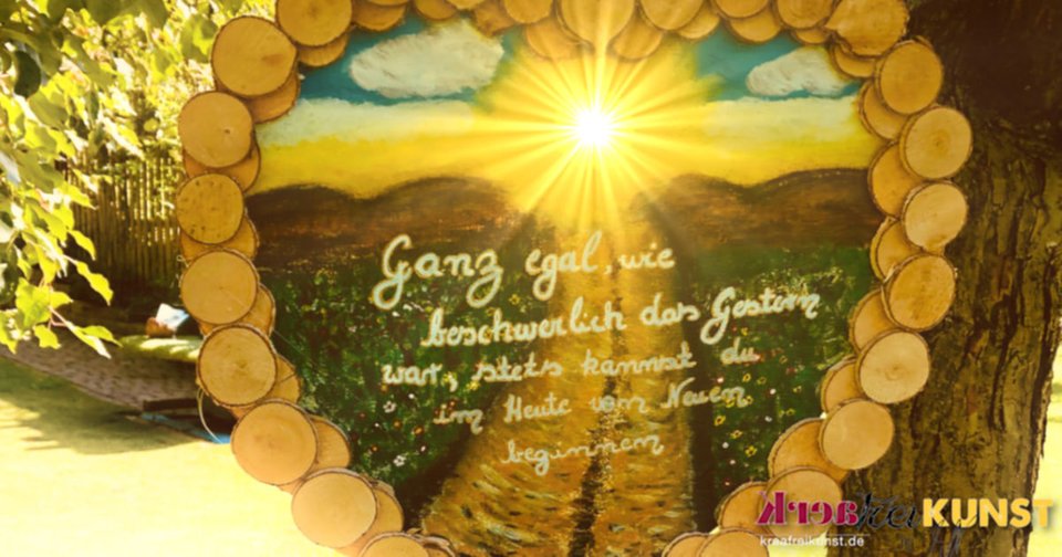 Bild Spruchbild Neubeginn mit Zitat von Buddha • KreaFreiKunst by TLN