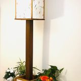 Stehlampe aus Holz und Papier Zart Besaitet Lampe Design KreaFreiKunst