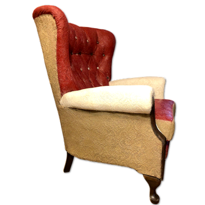 Sessel Streichen - Ohrensessel neu gestrichen - Vorher-NAchher Ohrensessel - Kreative Möbel Renovierung KreaFreiKunst by TLN