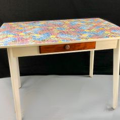 Tisch Vintage Fliesen - Kreative Tisch mit Schublade von KreaFreiKunst